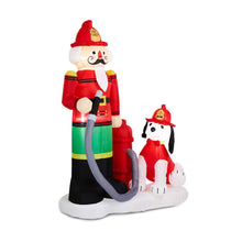 Load image into Gallery viewer, 7 ft Lighted Inflatable Nutcracker Fire Fighter with Puppy Dog Décor