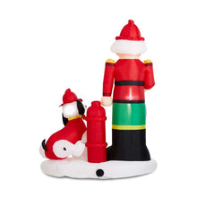 Load image into Gallery viewer, 7 ft Lighted Inflatable Nutcracker Fire Fighter with Puppy Dog Décor