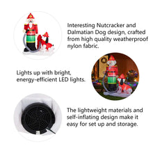 Load image into Gallery viewer, 7 ft Lighted Inflatable Nutcracker Fire Fighter with Puppy Dog Décor