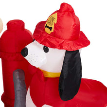 Load image into Gallery viewer, 7 ft Lighted Inflatable Nutcracker Fire Fighter with Puppy Dog Décor