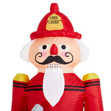 Load image into Gallery viewer, 7 ft Lighted Inflatable Nutcracker Fire Fighter with Puppy Dog Décor