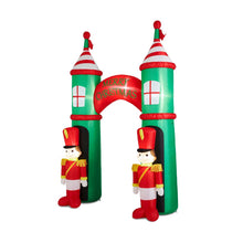 Load image into Gallery viewer, 10 ft Lighted Inflatable Arch Gate with Soldiers Décor
