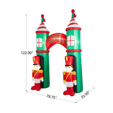 Load image into Gallery viewer, 10 ft Lighted Inflatable Arch Gate with Soldiers Décor