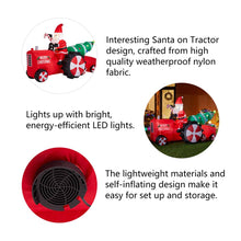 Load image into Gallery viewer, 11 ft Lighted Inflatable Santa on Tractor Décor