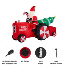 Load image into Gallery viewer, 11 ft Lighted Inflatable Santa on Tractor Décor