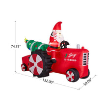 Load image into Gallery viewer, 11 ft Lighted Inflatable Santa on Tractor Décor