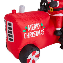 Load image into Gallery viewer, 11 ft Lighted Inflatable Santa on Tractor Décor