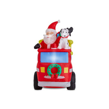 Load image into Gallery viewer, 7 ft Lighted Inflatable Santa in Truck Décor