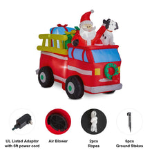 Load image into Gallery viewer, 7 ft Lighted Inflatable Santa in Truck Décor