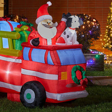 Load image into Gallery viewer, 7 ft Lighted Inflatable Santa in Truck Décor