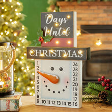 Load image into Gallery viewer, 15"H Wooden Christmas Snowman Countdown Calendar