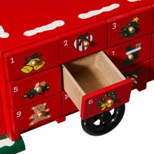Load image into Gallery viewer, 14.5"L Wooden Christmas Truck Countdown Calendar with Drawer
