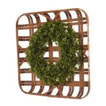 Load image into Gallery viewer, 24"L Bamboo Basket with 18"D Boxwood Wreath