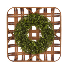 Load image into Gallery viewer, 24"L Bamboo Basket with 18"D Boxwood Wreath