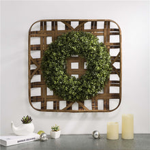 Load image into Gallery viewer, 24"L Bamboo Basket with 18"D Boxwood Wreath