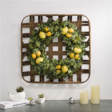 Load image into Gallery viewer, 22"D Greenery Lemon Wreath with 24"L Bamboo Basket