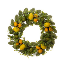 Load image into Gallery viewer, 22"D Greenery Lemon Wreath with 24"L Bamboo Basket