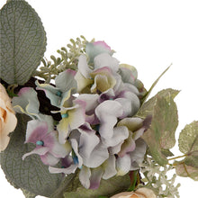 Load image into Gallery viewer, 22"D Hydrangea Rose Wreath with 24"L Bamboo Basket