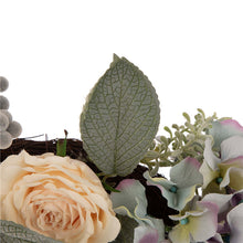 Load image into Gallery viewer, 28"H Wooden Window Frame with 22"D Hydrangea Rose Wreath