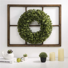Load image into Gallery viewer, 28"H Wooden Window Frame with 18"D Boxwood Wreath