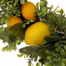 Load image into Gallery viewer, 28"H Wooden Window Frame with 22"D Greenery Lemon Wreath