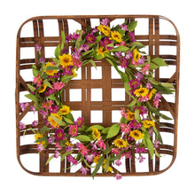 Load image into Gallery viewer, 24"D Artificial Chrysanthemum Wreath with 24"L Bamboo Basket