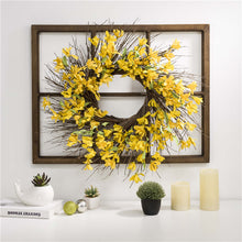 Load image into Gallery viewer, 28"H Wooden Window Frame with 24"D Artificial Winter Jasmine Wreath