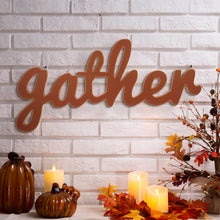 Load image into Gallery viewer, 36"L Fall Wooden "gather" Word Wall Hanging Decor