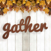 Load image into Gallery viewer, 36"L Fall Wooden "gather" Word Wall Hanging Decor