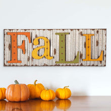 Load image into Gallery viewer, 36"L Fall Metal Sign Hanging Decor