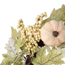 Load image into Gallery viewer, 22"D Pumpkin Wreath with Green Leaf and Berries