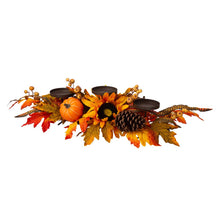 Load image into Gallery viewer, 24"L Metal Candle Holder or Centerpiece with Sunflower Floral