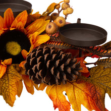Load image into Gallery viewer, 24"L Metal Candle Holder or Centerpiece with Sunflower Floral