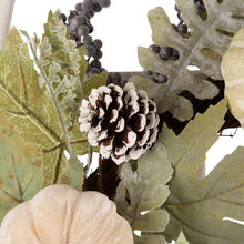 Load image into Gallery viewer, 22"D Pumpkin Wreath with 36"H Wooden Window Frame