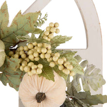 Load image into Gallery viewer, 22"D Pumpkin Wreath with 36"H Wooden Window Frame