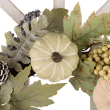 Load image into Gallery viewer, 22"D Pumpkin Wreath with 36"H Wooden Window Frame