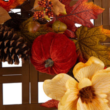 Load image into Gallery viewer, 22"D Blooming Magnolia Wreath With 24"L Bamboo Basket