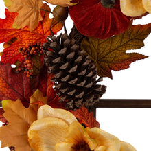 Load image into Gallery viewer, 22"D Blooming Magnolia Wreath with 28"L Wooden Window Frame