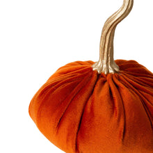 Load image into Gallery viewer, Orange/White/Green Velvet Pumpkins Decor, Set of 3
