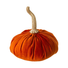 Load image into Gallery viewer, Orange/White/Green Velvet Pumpkins Decor, Set of 3