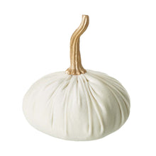 Load image into Gallery viewer, Orange/White/Green Velvet Pumpkins Decor, Set of 3