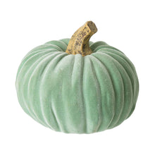 Load image into Gallery viewer, Mint Green Velvet/Resin Pumpkins Decor, Set of 3