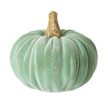 Load image into Gallery viewer, Mint Green Velvet/Resin Pumpkins Decor, Set of 3