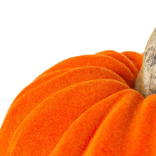 Load image into Gallery viewer, Orange Velvet/Resin Pumpkins Decor, Set of 3