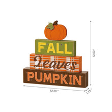 Load image into Gallery viewer, 12"H LED Lighted Fall Wooden Block Word Sign Decor