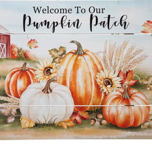 Load image into Gallery viewer, 24"L Fall Wooden "Welcome To Our Pumpkin Patch" Wall Sign Decor