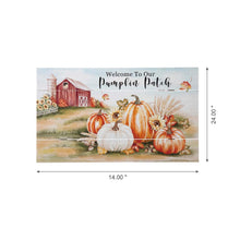 Load image into Gallery viewer, 24"L Fall Wooden "Welcome To Our Pumpkin Patch" Wall Sign Decor
