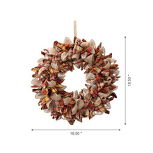 Load image into Gallery viewer, 18.5"D Fall Fabric Plaid Wreath