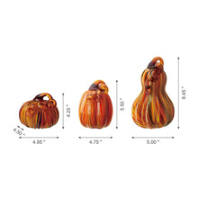 Load image into Gallery viewer, S/3 Multi Striped Glass Pumpkin & Gourd Decor