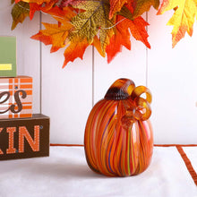 Load image into Gallery viewer, S/3 Multi Striped Glass Pumpkin & Gourd Decor